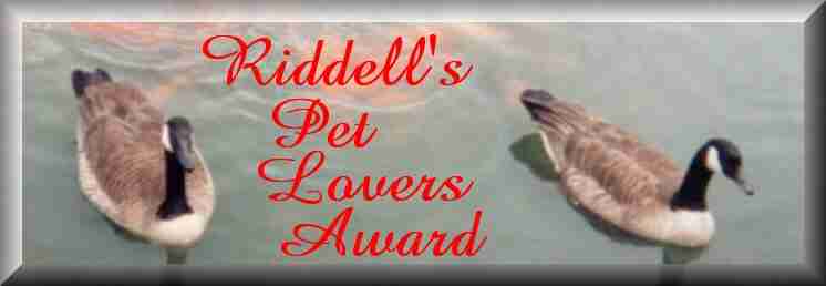 Riddell's Pet Lovers Award